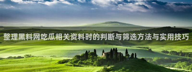 我要吃瓜：整理黑料网吃瓜相关资料时的判断与筛选方法与实用技巧
